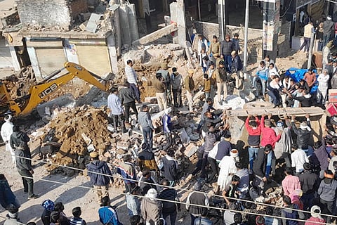 Temple collapses