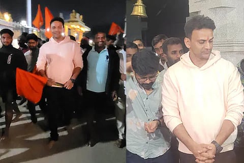Actor Dhananjay in Brahmacharigala Padayatra