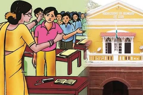 Teacher punishing a student