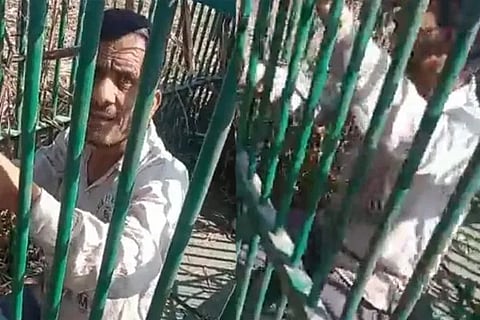 UP Man Trapped in Cage