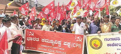 Gangavati CPI Protest