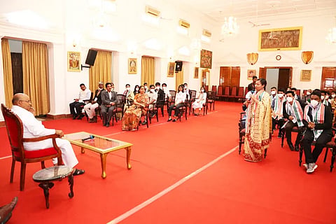 Governor with Students