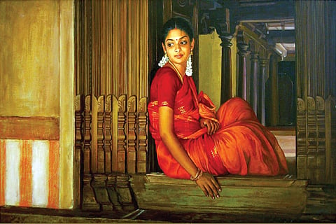 Lady on threshold
