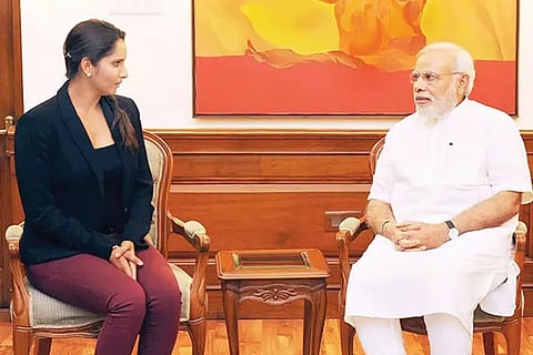 Photo of Sania Mirza and PM modi