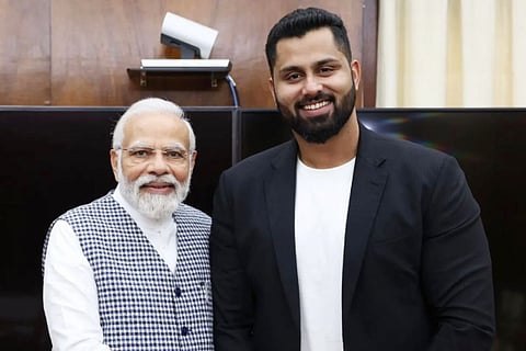 Abhishek Ambarish with Narendra Modi