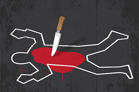 Murder scene theme vector illustration. All design elements are layered.
