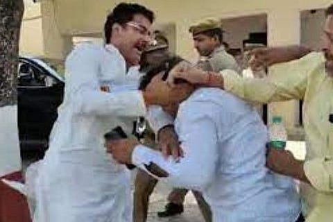 SP leader attack bjp leader's husband