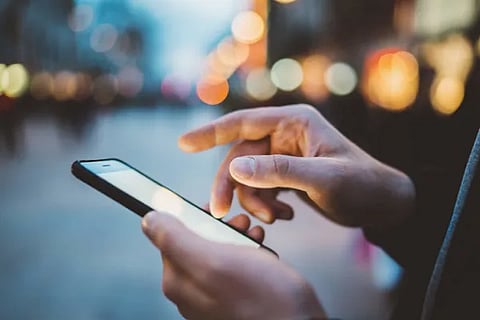 mobile using hand