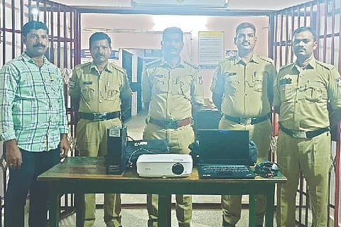 Honnali, electronic equipment, theft case,