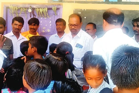 Protest against Anganwadi worker