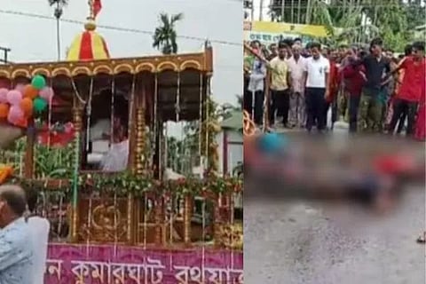 live wire falls on chariot