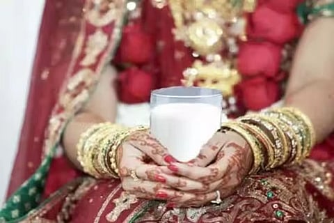 bride with milk