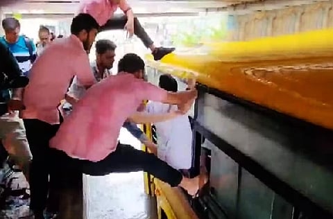 bus stuck