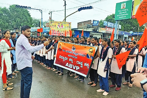 Demand strict action against students