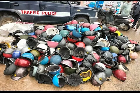Helmet Seized by Traffic Police