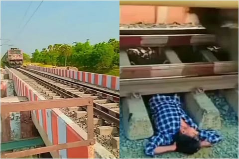 Man Lays Under Track