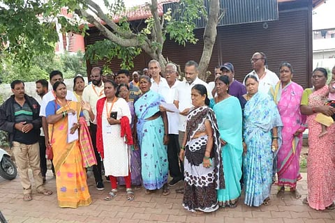 Protest against opening of liquor shop