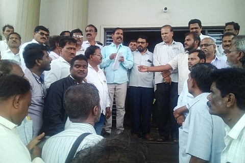 Protest by teachers to release BLO from work