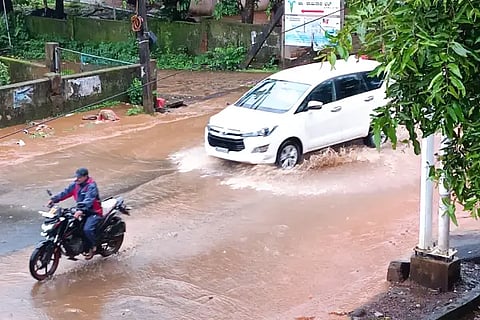 Rain Water Flowing on Yallapura Bel Road