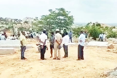 blast in stone mining at Kolar Dist