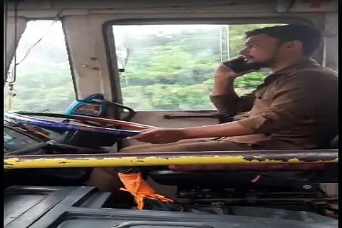 bus driver talk to mobile