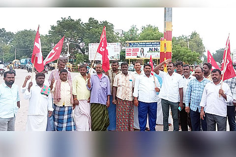 gangavathi citu protest