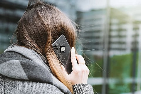 girl talking phone