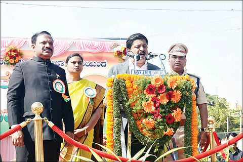 Bairati Suresh flag hoisting