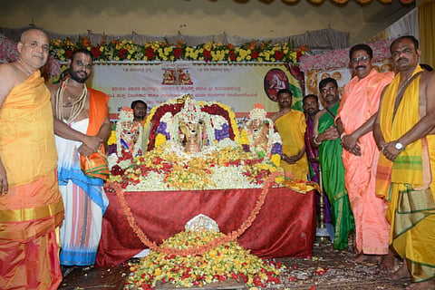 Flower offering to Lord Yalagura Srinivasa
