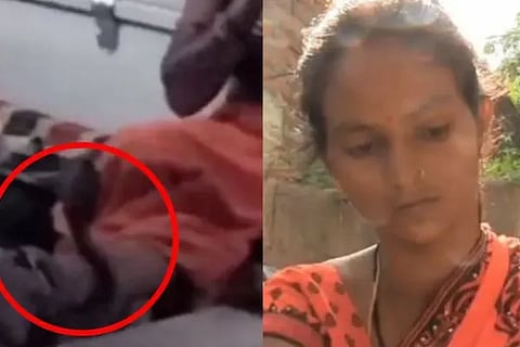 snake wrapped around woman leg 3 hours video viral mahoba