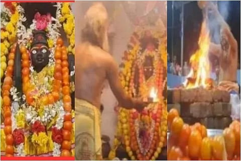 tomato prices special pooja to lower the prices Garland with 508 tomatoes