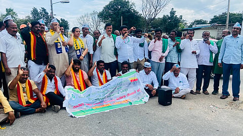 cavuery protest at Ramanagara