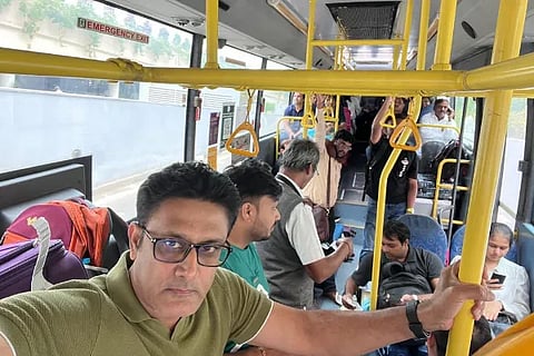 Anil Kumble traveled to Bangalore from Kempegowda Airport