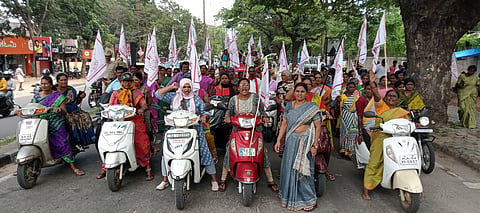 Janavadi Mahila Sangatane Bike rally