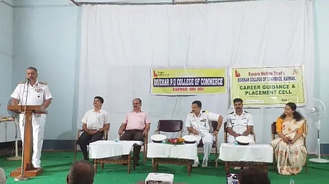 cost-guard-Commandant-Manoj-Badkar-speaking-in-Divekar-college-Karwar