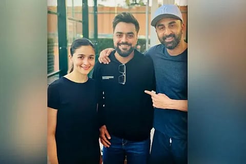 Cricketer Rashid Khan meets Ranbir Kapoor and Alia Bhatt