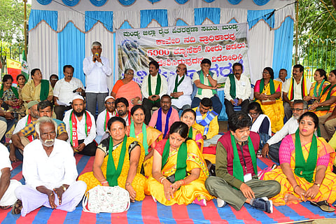 Former JDS Minister C.S. Puttaraju supports Cauvery protest