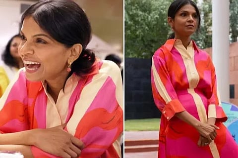 Indian designer on Akshata Murty wearing outfit from her label during G20