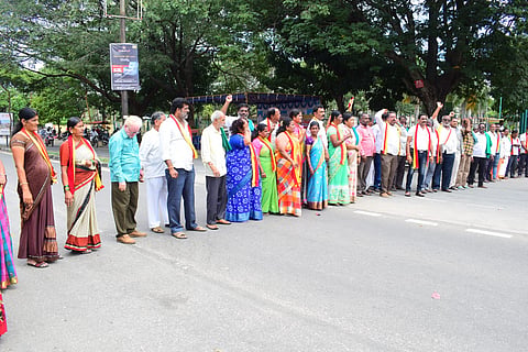Protest by Farmer Welfare Committee