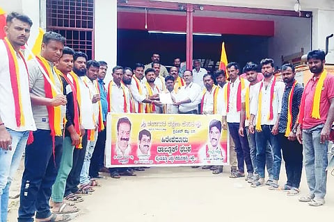 Protest infront of post office