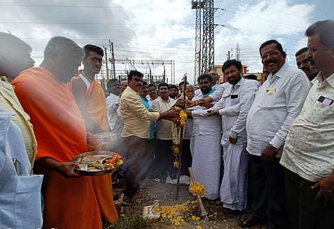 Road construction work in nelamangala