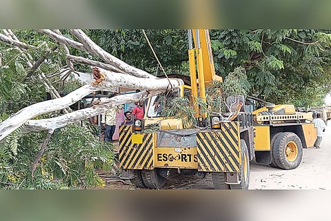gangavati crane damage