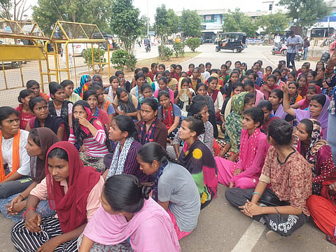 STUDENTS PROTEST HOSTEL DC OFFICE KOPPAL
