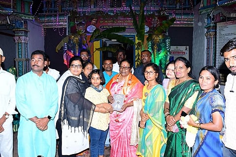 EX minister motamma visit huligi temple koppal