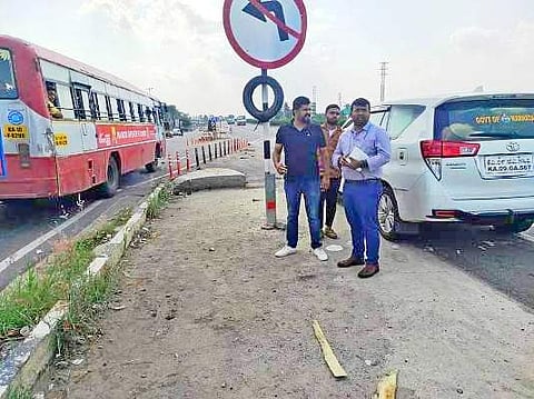 Mp pratap simha visited Bangalore mysore Highway entry exit at Channapatna