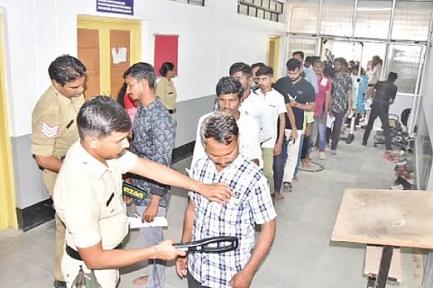 Checking at Exam center