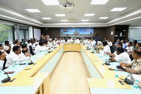Minister M B Patil convened Farmer leaders and official joint meeting
