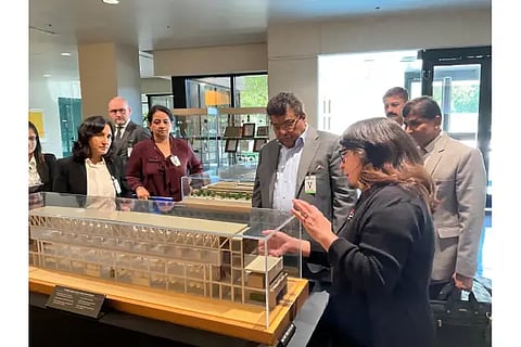 Minister M B Patil led delegation visit Texas instruments production unit