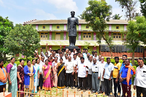 Protest against Prof. K. S. Bhagavan mandya