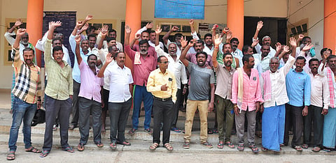 Protest of farmers mandya